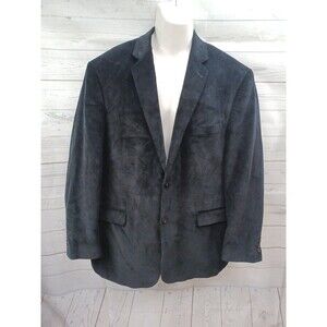 Saddlebred 46R Black 100% Cotton Corduroy Blazer Sport Coat Jacket